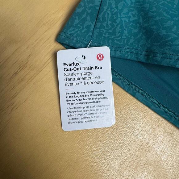 NWT Lululemon Everlux Cut-Out Training Bra – Crunch Teal Lagoon – Size 10 - Picture 7 of 7